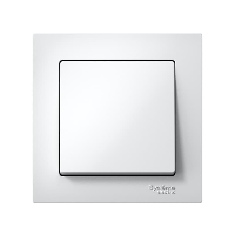 Выключатель 1-клавишный с рамкой Systeme (Schneider) Electric AtlasDesign ATN000112 (белый)