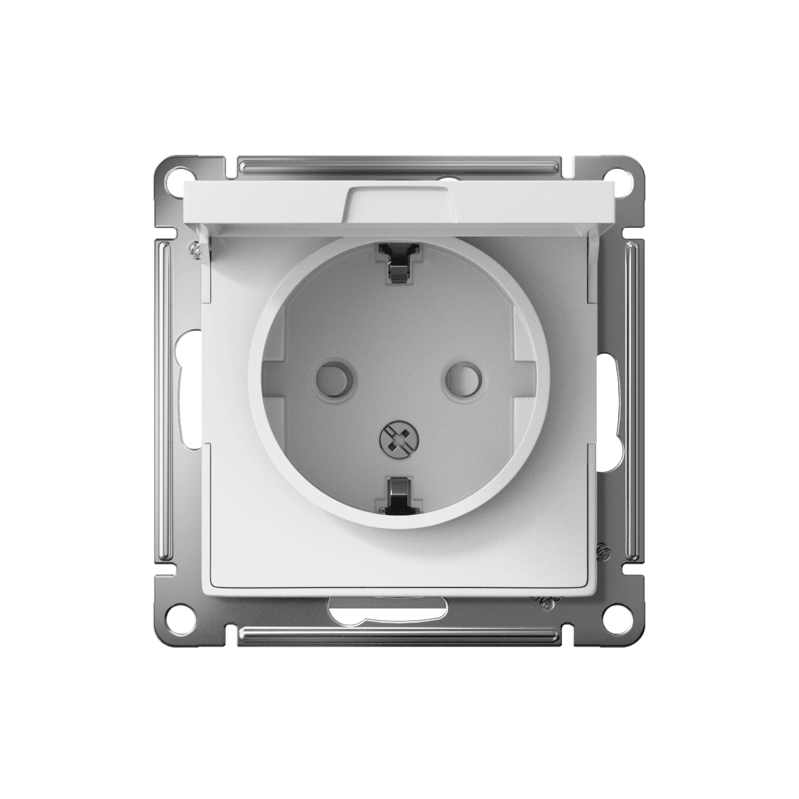 Розетка ATN000146 ATLASDESIGN с заземлением , защитными шторками и крышкой