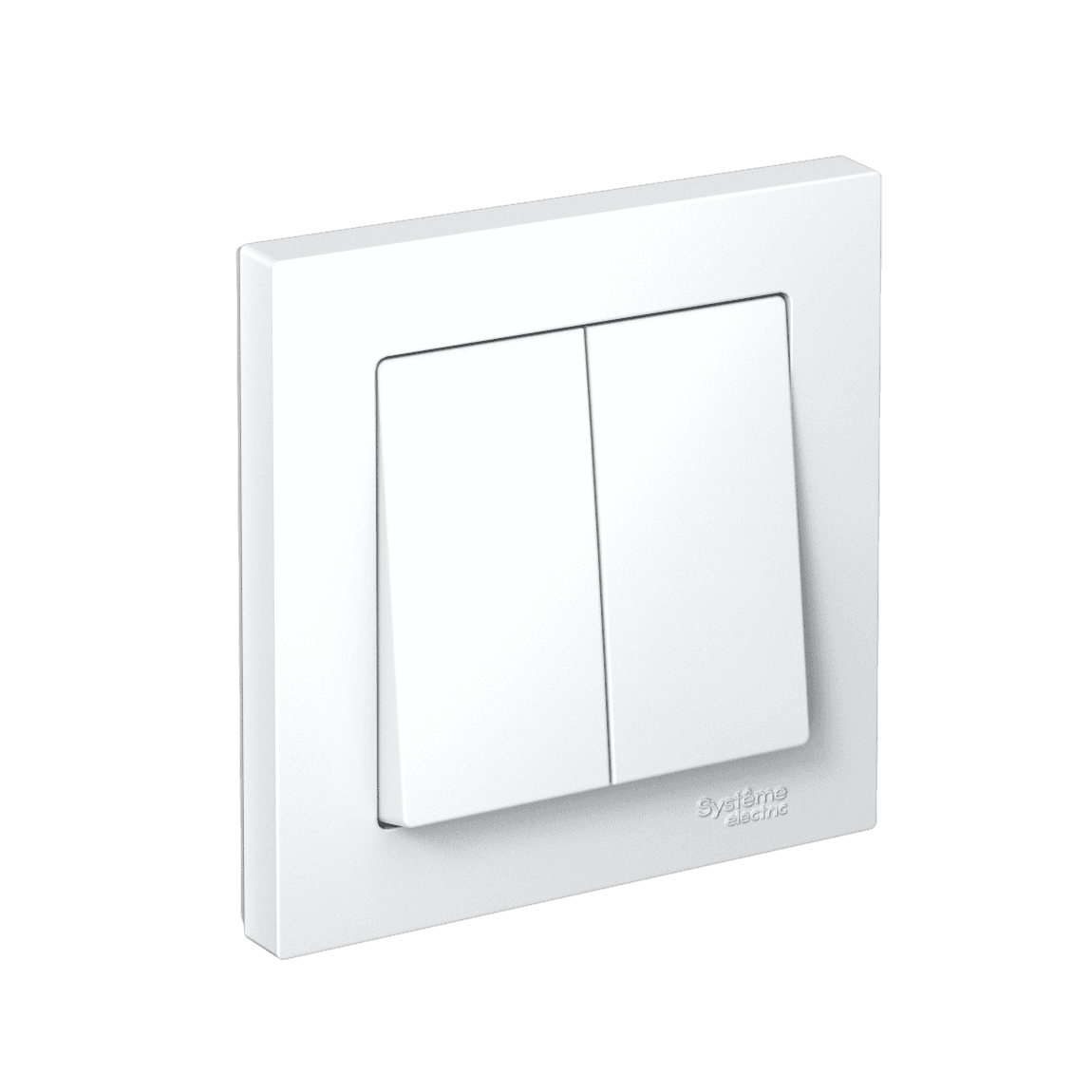 Выключатель двухклавишный Systeme Electric ATLASDESIGN с рамкой ATN000152 (белый комплект)