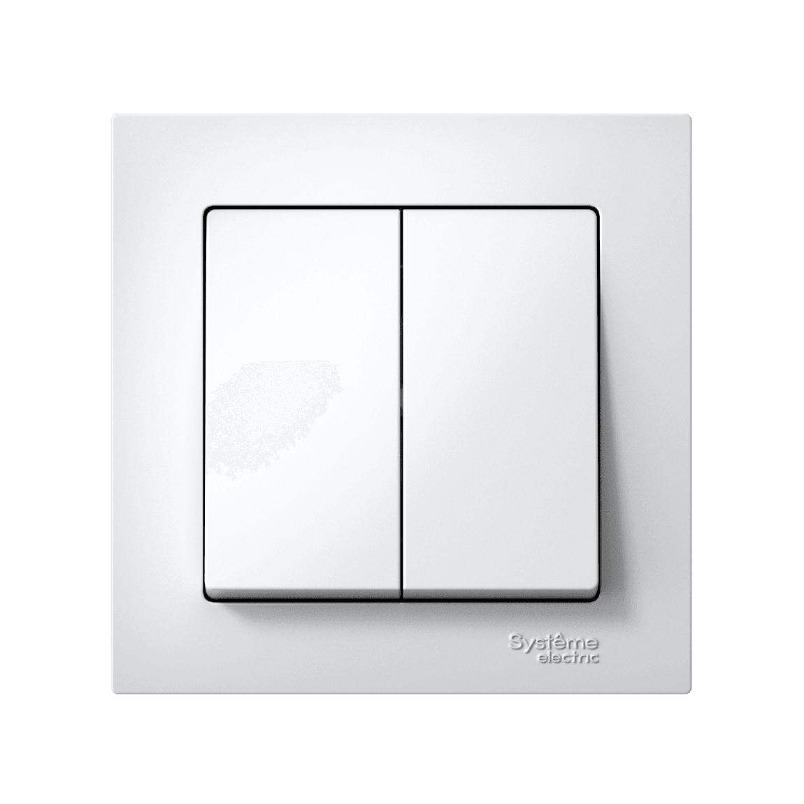 Выключатель 2-клавишный с рамкой Systeme (Schneider) Electric AtlasDesign ATN000152 (белый)