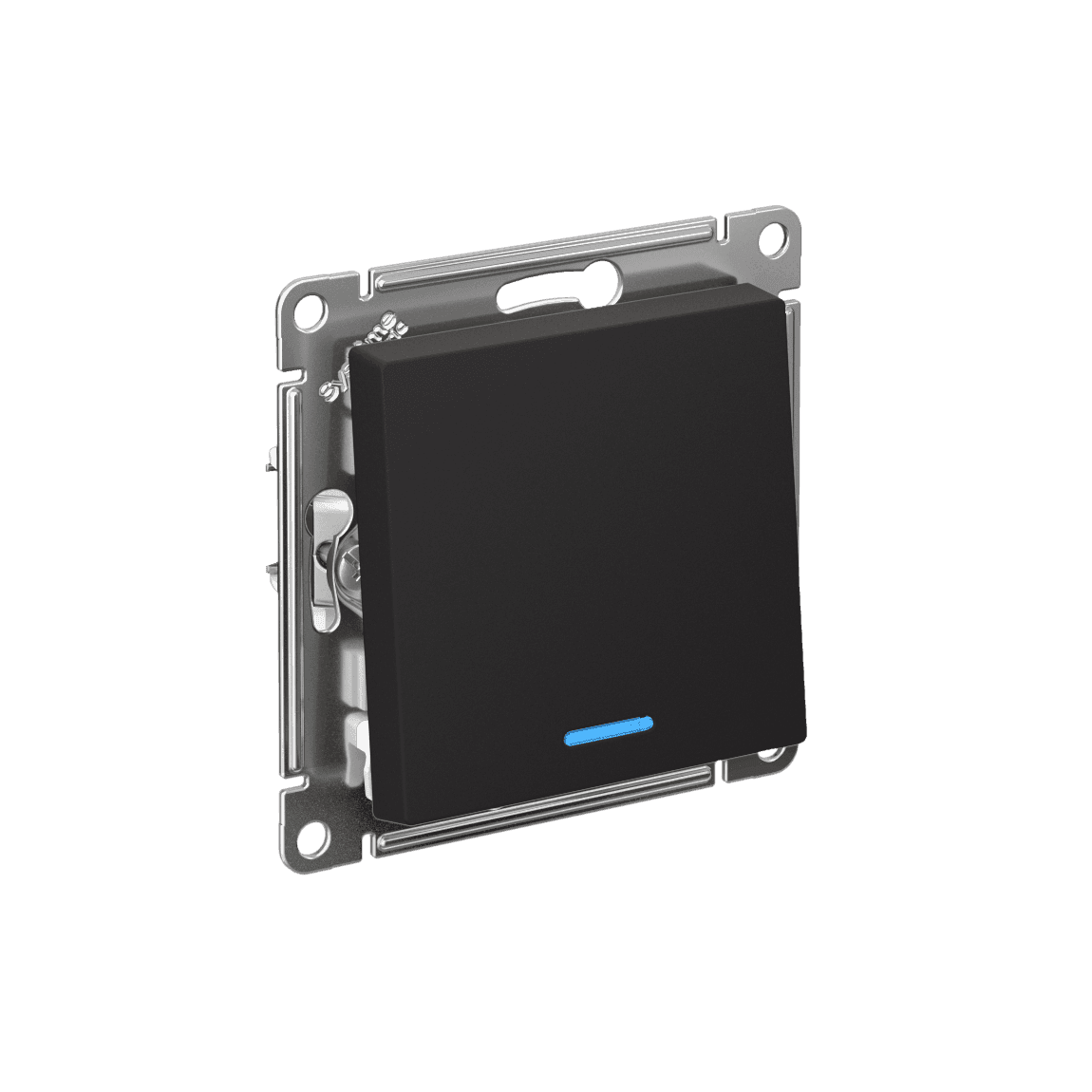 Выключатель одноклавишный с подсветкой Systeme Electric ATLASDESIGN карбон ATN001013