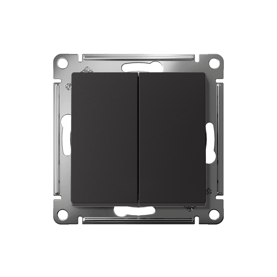 Выключатель 2-клавишный Systeme (Schneider) Electric AtlasDesign ATN001051 (карбон)