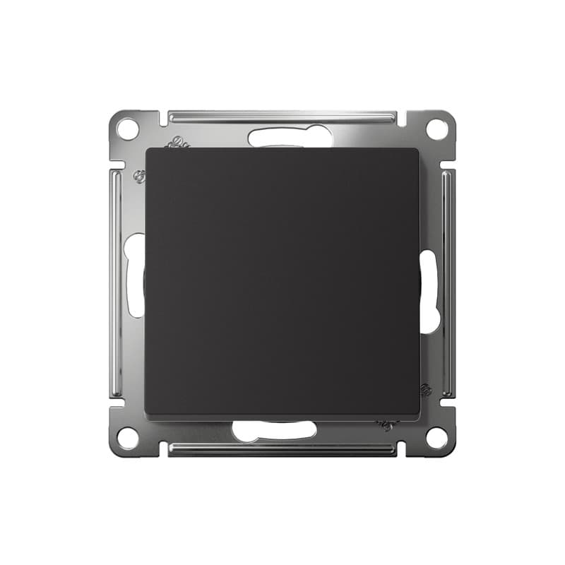 Выключатель проходной одноклавишный Systeme Electric ATLASDESIGN карбон ATN001061 - вид спереди