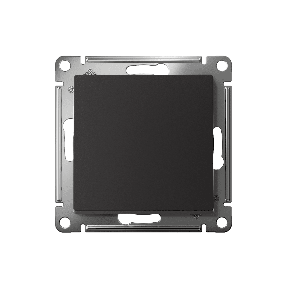 Выключатель проходной одноклавишный Systeme Electric ATLASDESIGN карбон ATN001061 - вид спереди