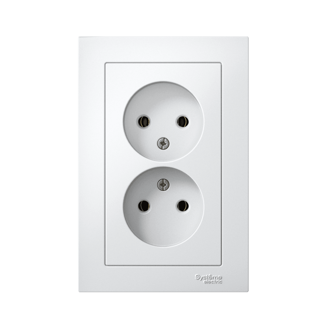 Розетка двойная без заземления с рамкой Systeme (Schneider) Electric AtlasDesign ATN000120 (белый)