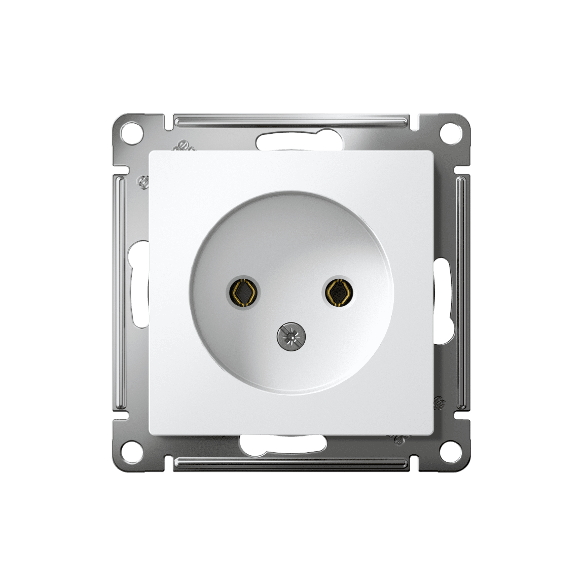 ATLASDESIGN РОЗЕТКА без заземления без шторок, 16А, механизм, БЕЛЫЙ