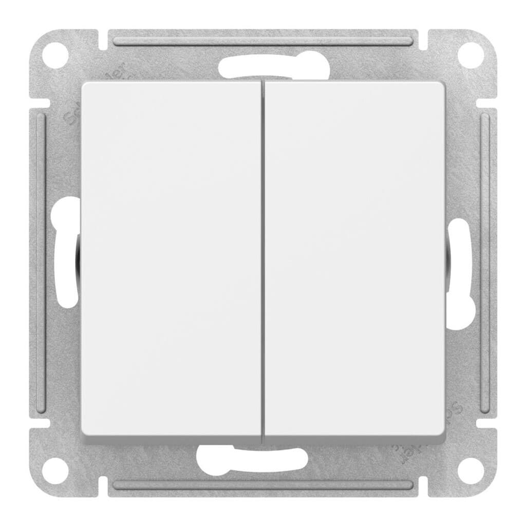 Выключатель перекрестный двухклавишный Systeme Electric ATLASDESIGN ATN000173 (белый) - старое фото