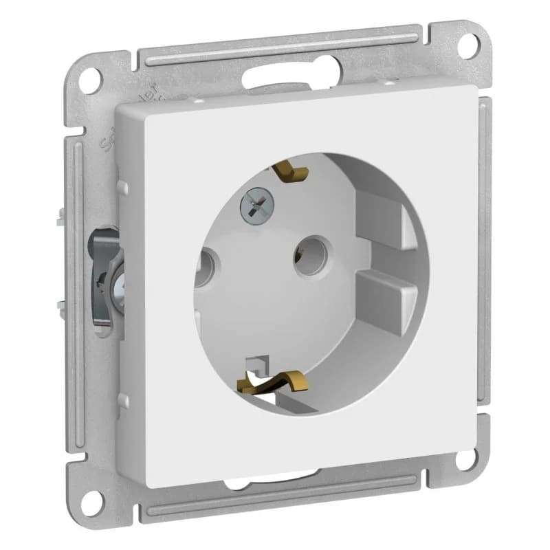Розетка Schneider Electric AtlasDesign ATN000143 белая с заземлением - старое фото