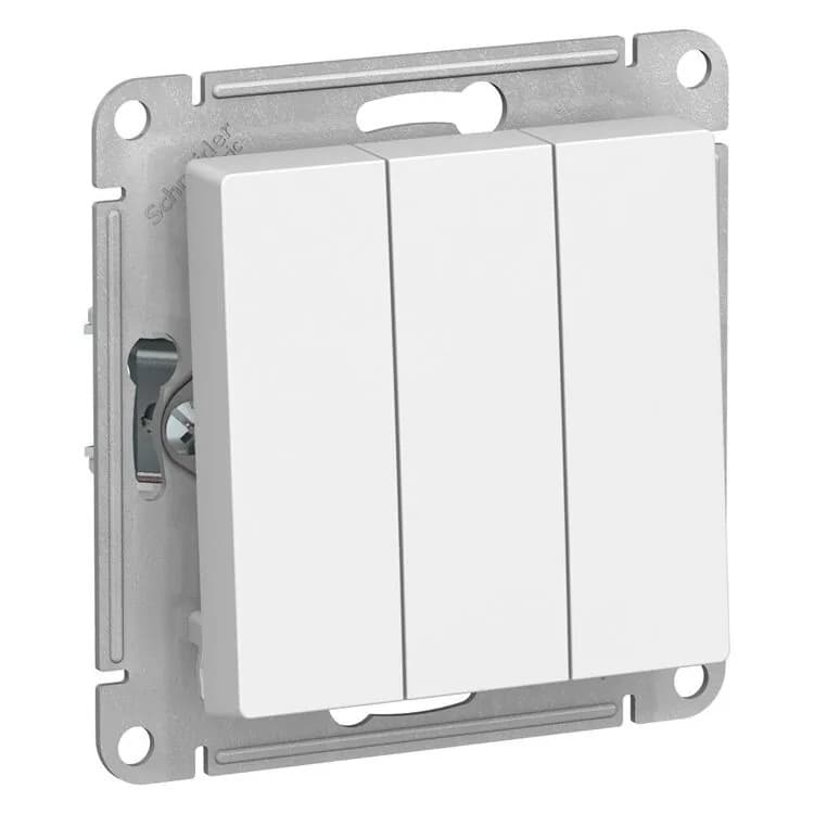 Выключатель трёхклавишный Systeme Electric ATLASDESIGN ATN000131 (белый) - старое фото