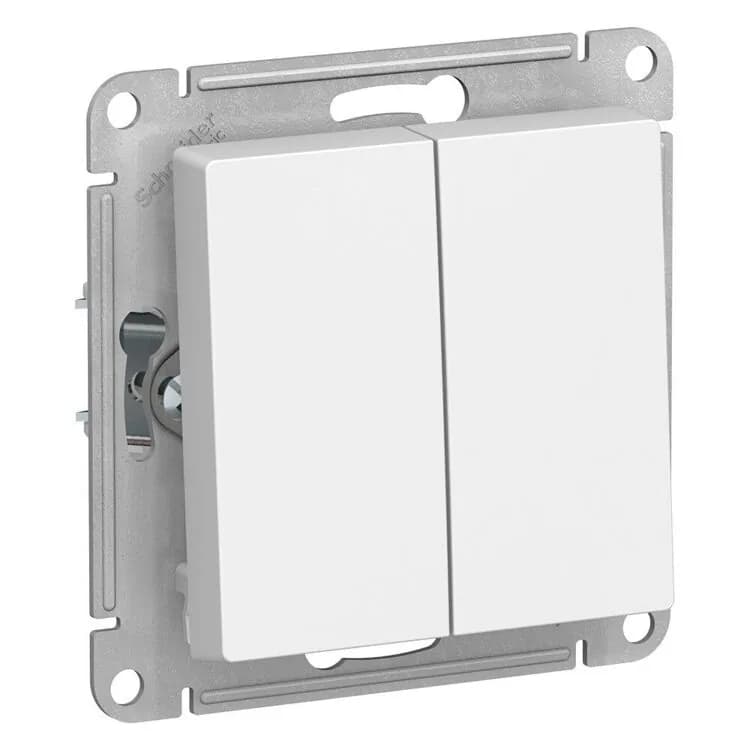 Выключатель двухклавишный Systeme Electric ATLASDESIGN ATN000151 (белый) - старое фото