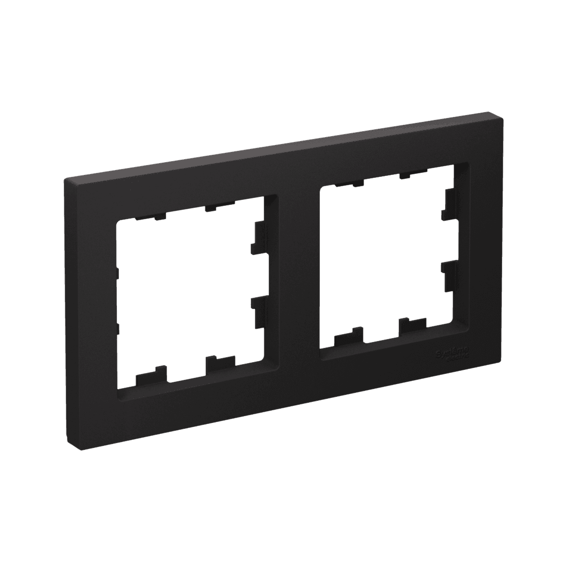 Двойная рамка Schneider Electric AtlasDesign ATN001002 в стиле карбон для выключателей и розеток