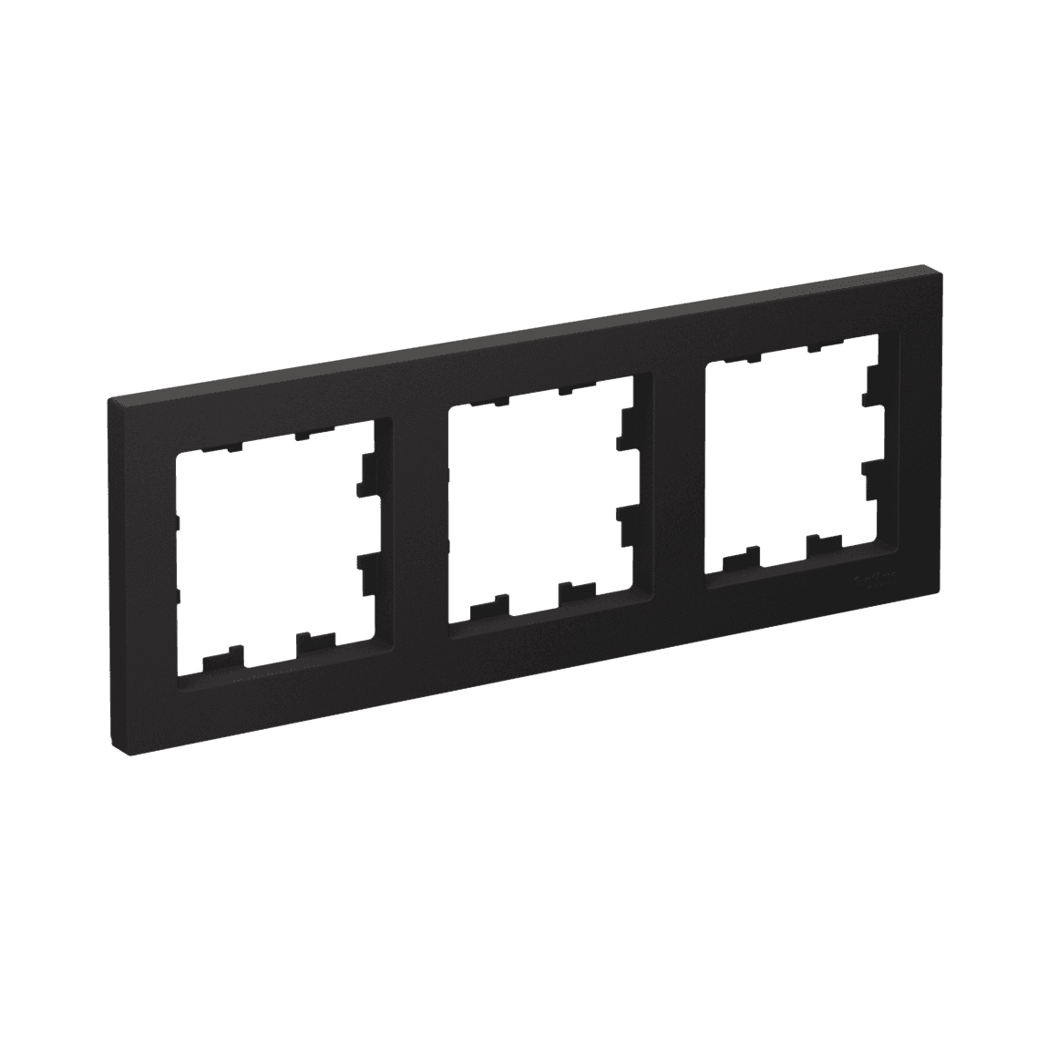 Рамка Schneider Electric AtlasDesign на три места для розеток и выключателей, цвет карбон