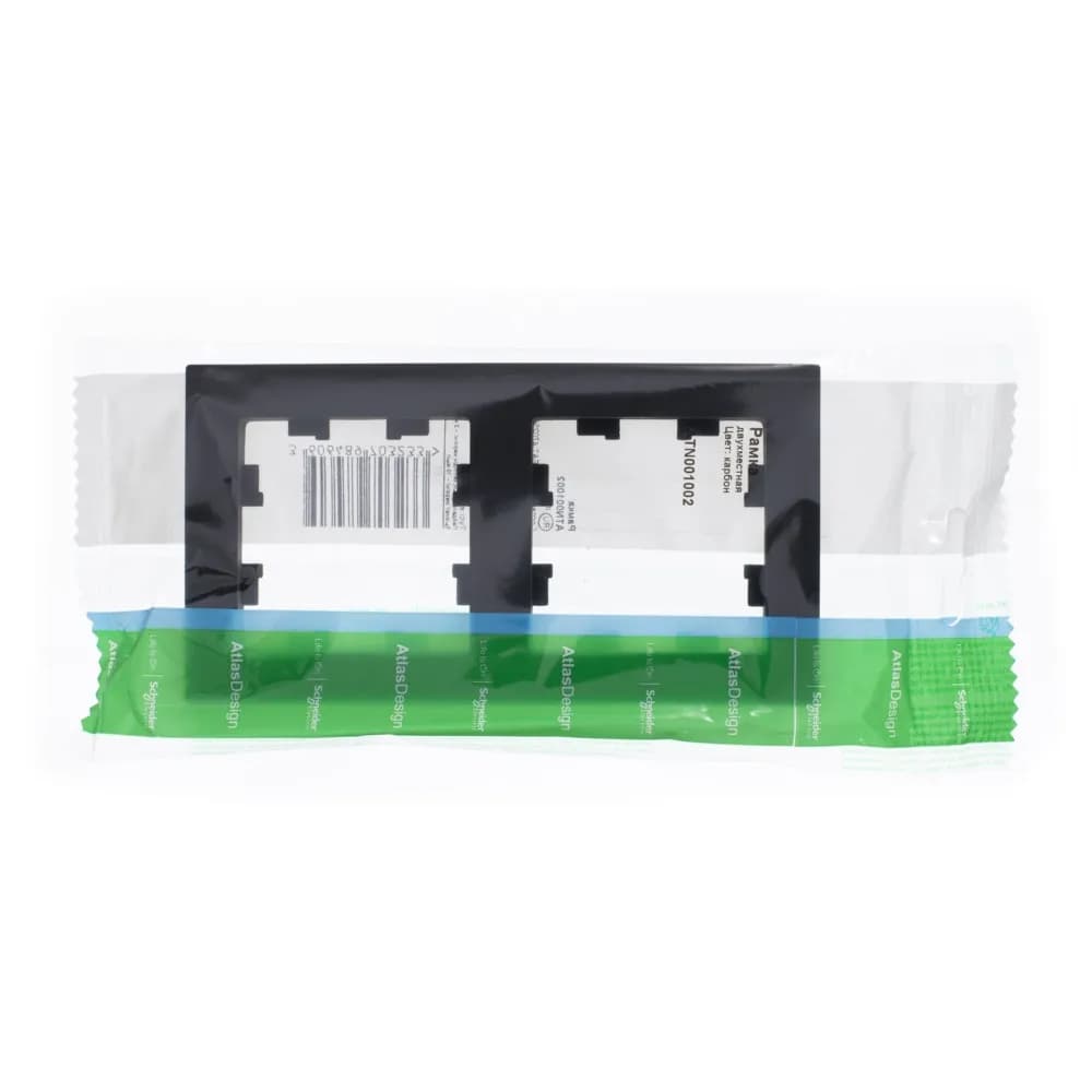 Рамка для выключателей и розеток Systeme (Schneider) Electric AtlasDesign 2-местная ATN001002 (карбон)