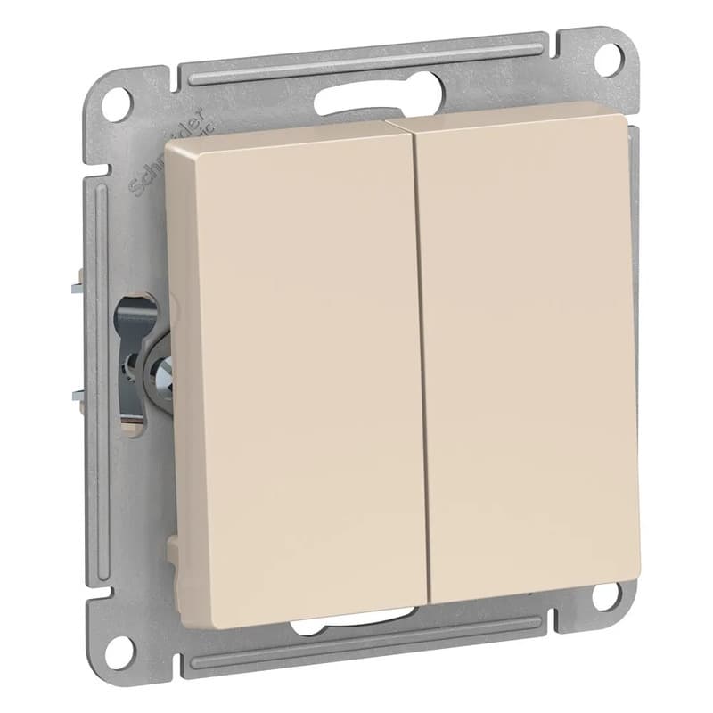 Выключатель двухклавишный Systeme Electric AtlasDesign ATN000251 бежевый