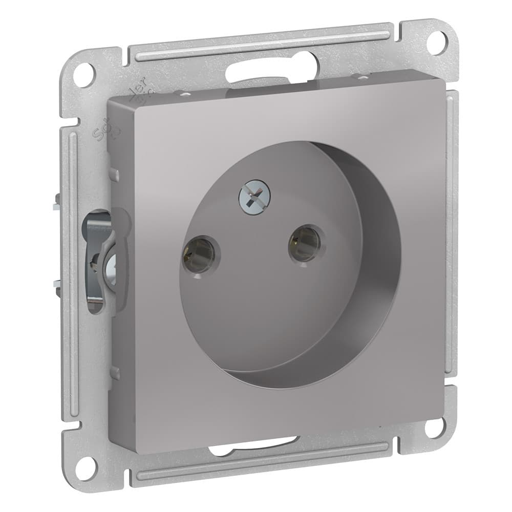 Розетка без заземления Schneider Electric AtlasDesign серебристый ATN000341