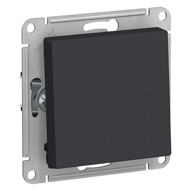 Выключатель однокнопочный Systeme Electric AtlasDesign для управления светом, цвет карбон, современный дизайн
