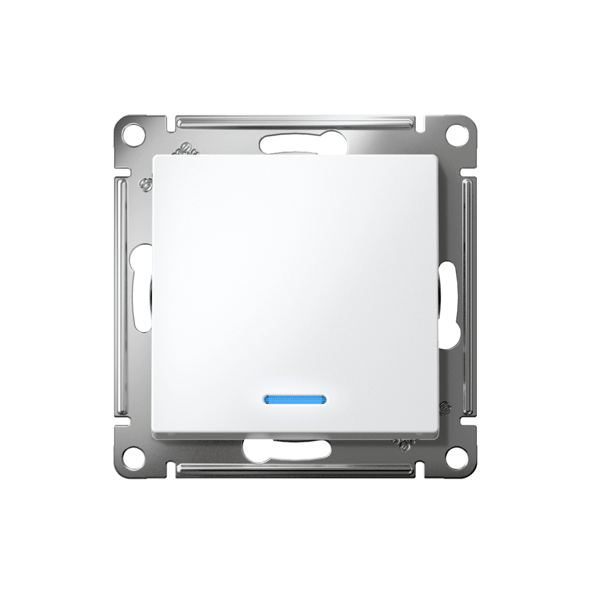 Выключатель 1-клавишный проходной с подсветкой Systeme (Schneider) Electric AtlasDesign ATN000163 (белый)