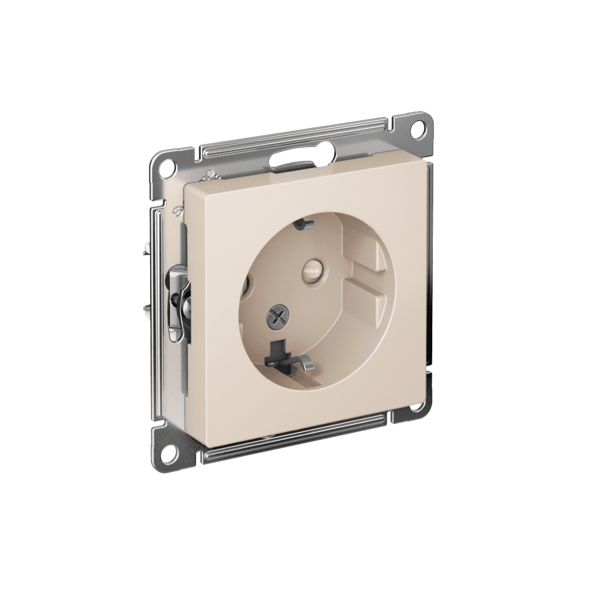 Розетка Systeme Electric AtlasDesign ATN000245 бежевая с заземлением и защитными шторками