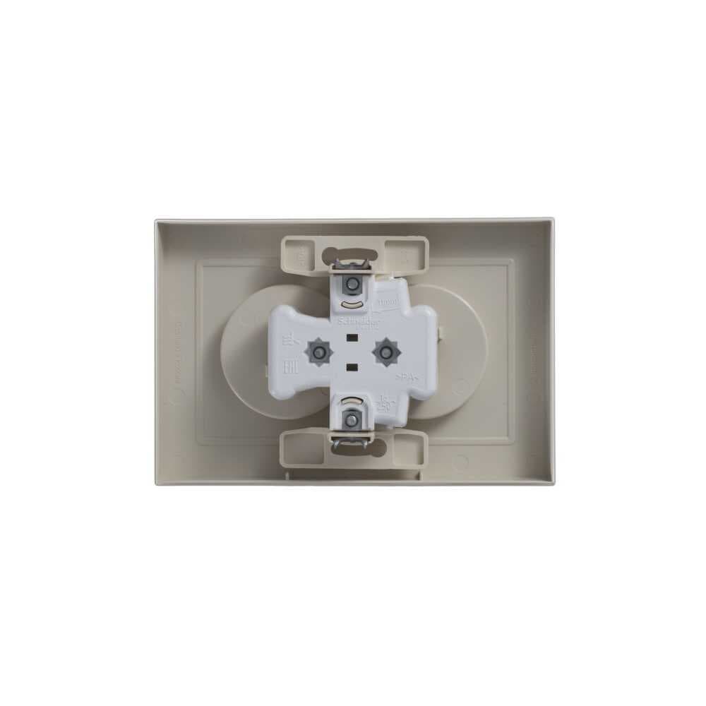 Розетка двойная без заземления Systeme (Schneider) Electric AtlasDesign ATN000220 (бежевая)