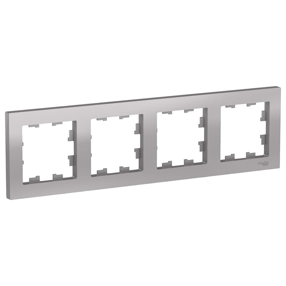 Рамка Schneider Electric AtlasDesign 4-местная алюминий ATN000304