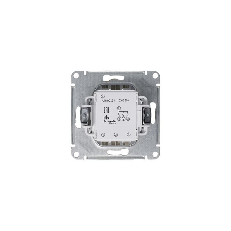 Выключатель трехклавишный Schneider Electric AtlasDesign алюминий ATN000331