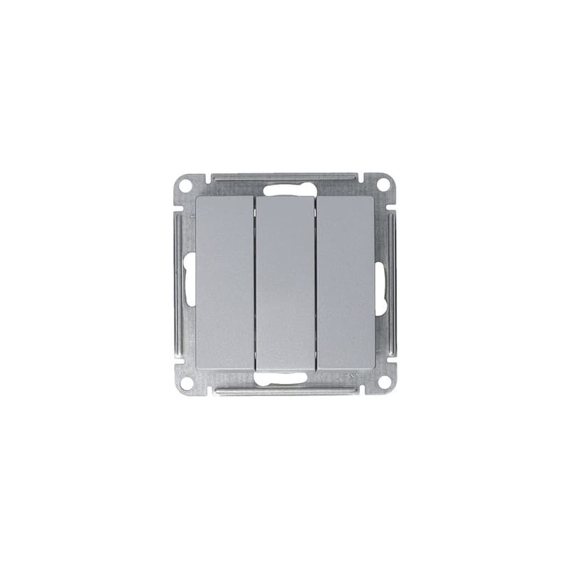 Выключатель трехклавишный Systeme (Schneider) Electric AtlasDesign ATN000331 (алюминий)