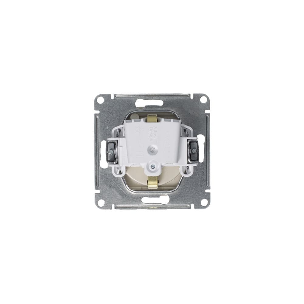 Розетка с заземлением защитными шторками и крышкой Schneider Electric AtlasDesign алюминий ATN000346