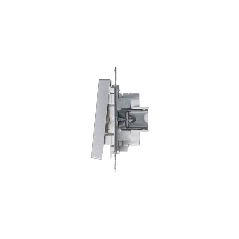 Выключатель двухклавишный с подсветкой Systeme (Schneider) Electric AtlasDesign ATN000353 (алюминий)