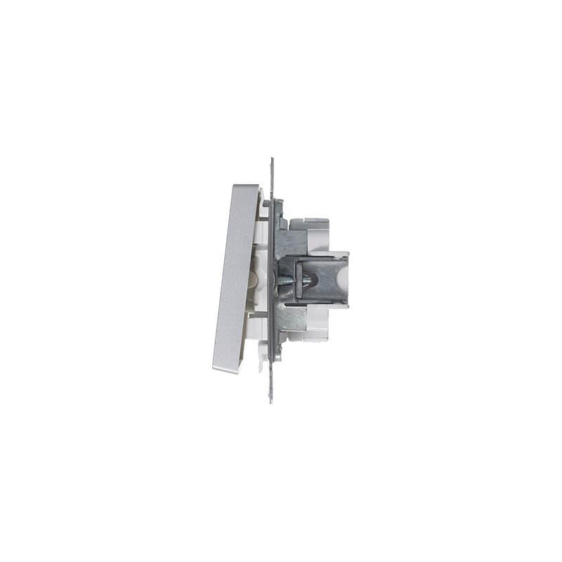Выключатель одноклавишный проходной Systeme (Schneider) Electric AtlasDesign ATN000361 (алюминий)