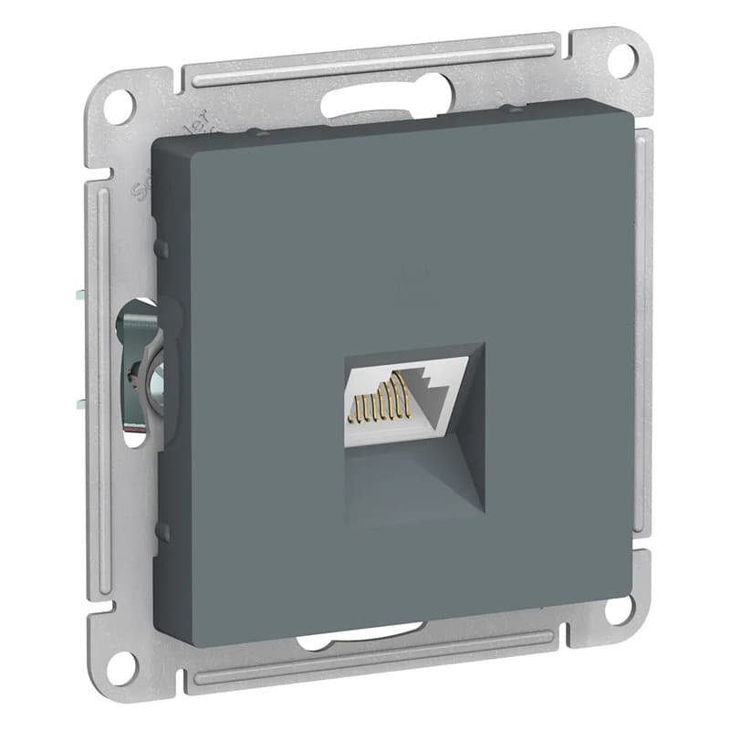 Розетка компьютерная (сетевая) Systeme Electric AtlasDesign, цвет графит, для подключения к интернету