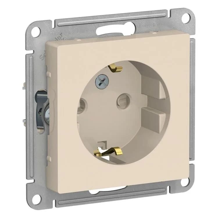 Розетка Systeme Electric AtlasDesign ATN000245 бежевая с заземлением и защитными шторками - старое фото