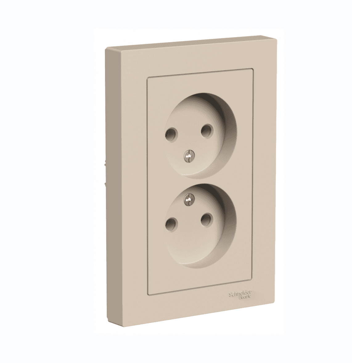 Розетка двойная без заземления Schneider Electric AtlasDesign песочный ATN001220