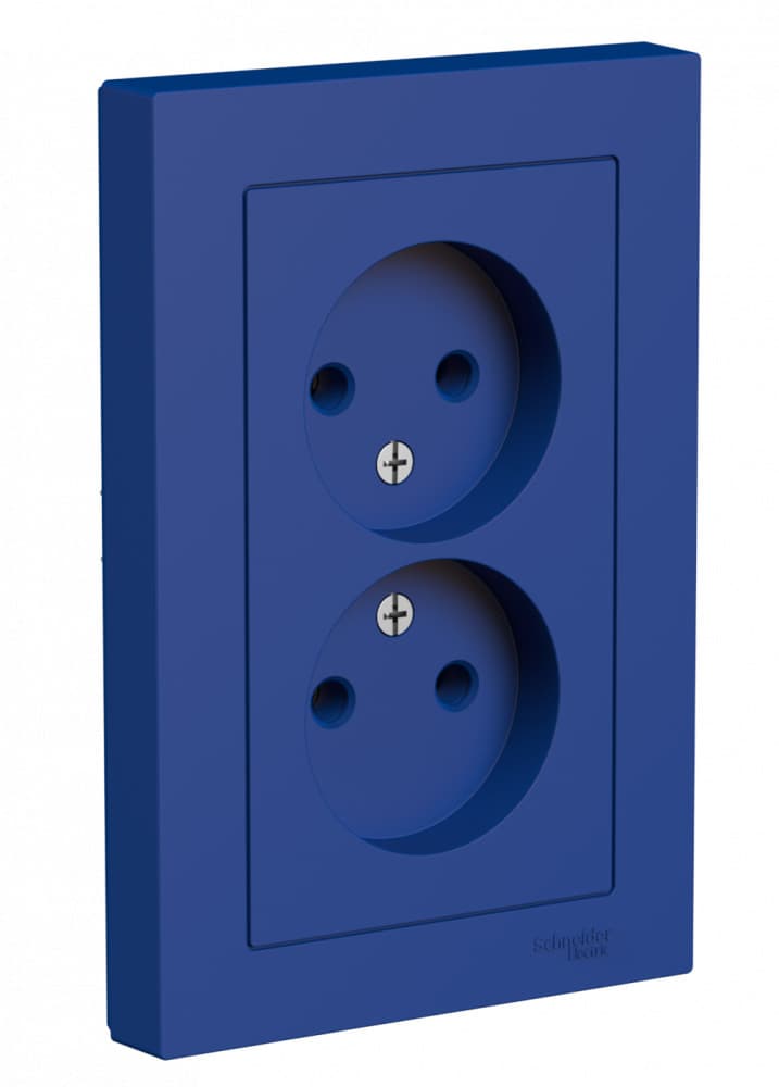 Розетка двойная без заземления Schneider Electric AtlasDesign аквамарин ATN001120