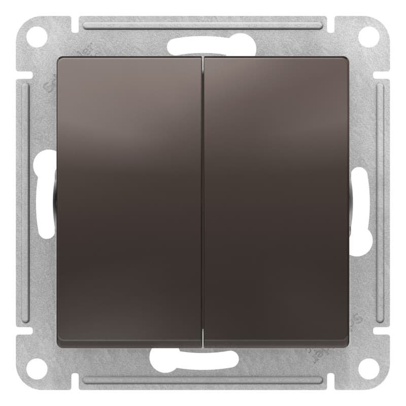 Выключатель двухклавишный перекрестный Schneider Electric AtlasDesign мокко ATN000673