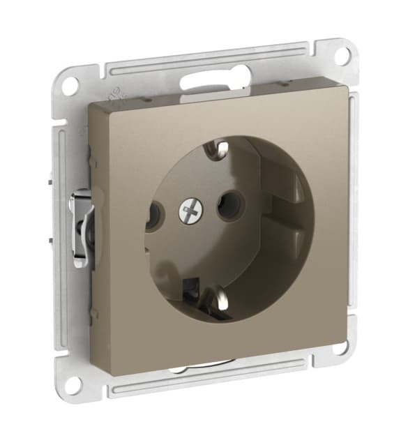 Розетка с заземлением Schneider Electric AtlasDesign шампань ATN000543