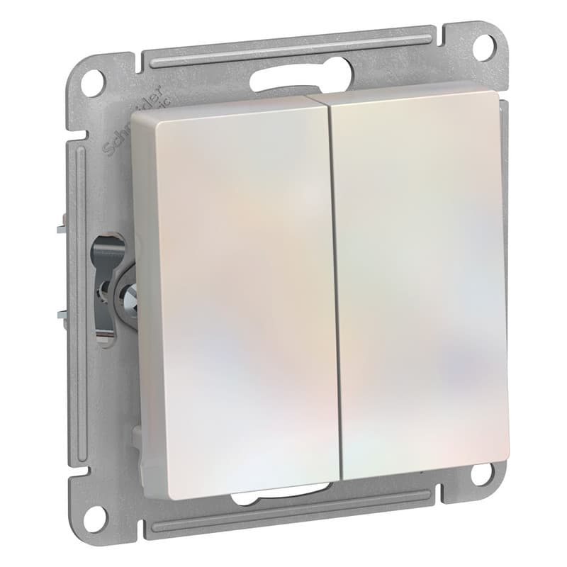 Выключатель двухклавишный Schneider Electric AtlasDesign жемчуг ATN000451