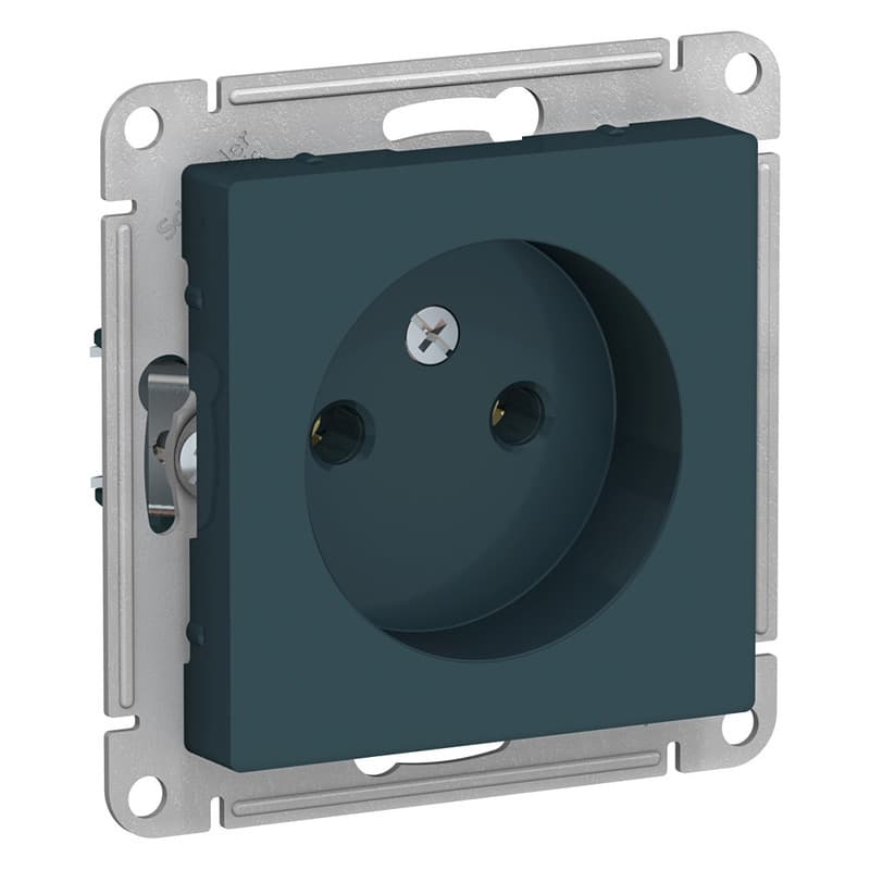 Розетка без заземления Schneider Electric AtlasDesign изумруд ATN000841