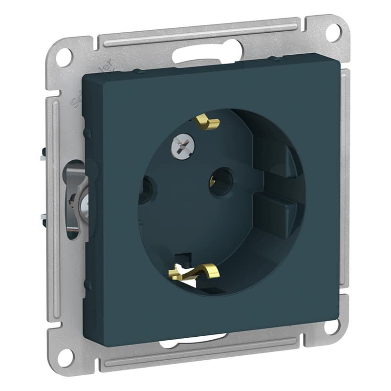 Розетка с заземлением Schneider Electric AtlasDesign изумруд ATN000843