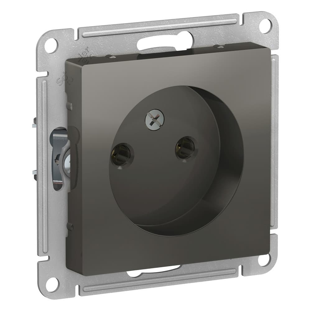 Розетка без заземления Schneider Electric AtlasDesign сталь ATN000941