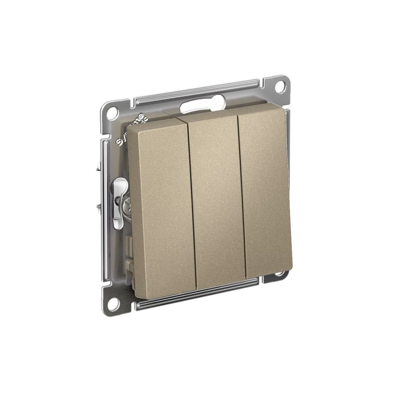 Выключатель трехклавишный Schneider Electric AtlasDesign шампань ATN000531