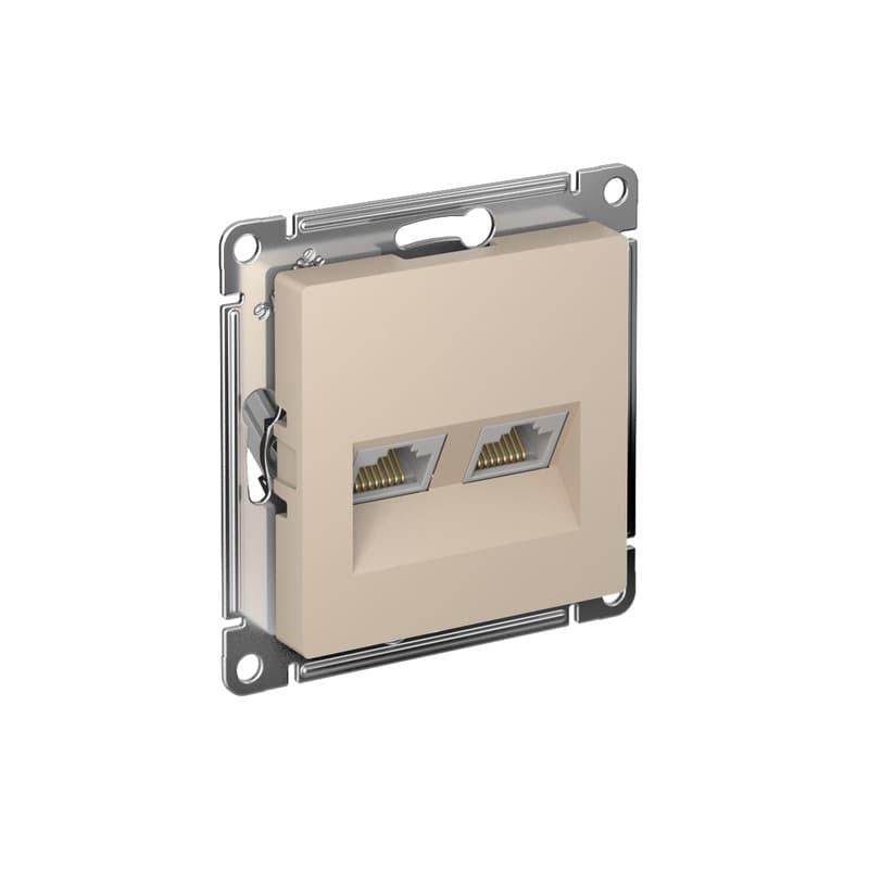 Розетка компьютерная двойная Schneider Electric AtlasDesign песочный ATN001285