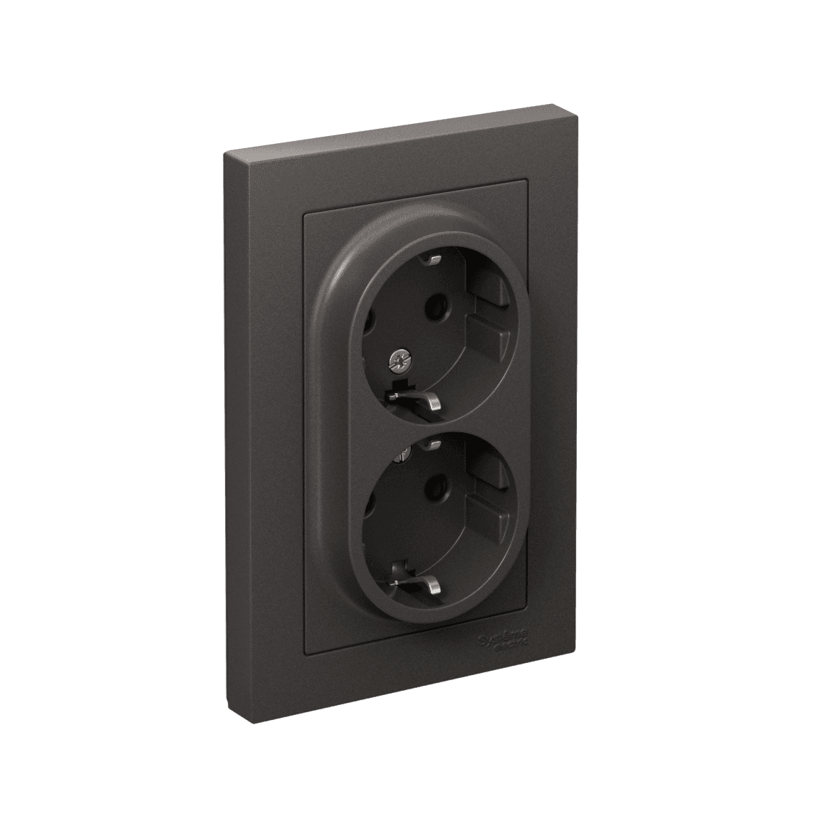 Розетка двойная с заземлением Schneider Electric AtlasDesign базальт ATN001424