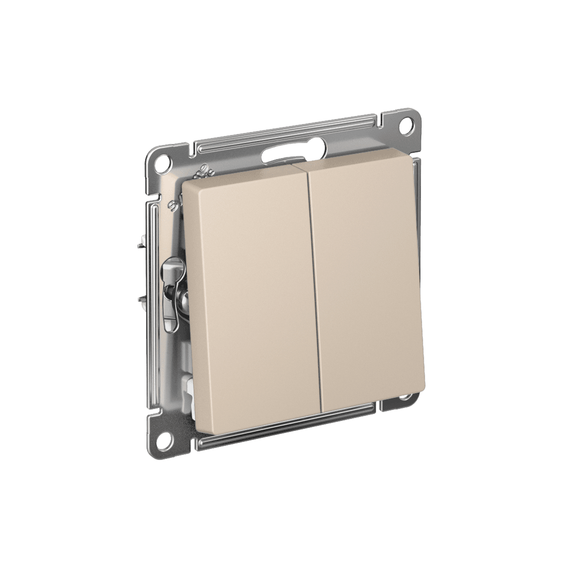 Выключатель двухклавишный перекрестный Schneider Electric AtlasDesign песочный ATN001273