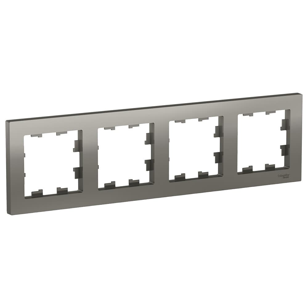 Рамка Schneider Electric AtlasDesign 4-местная сталь ATN000904