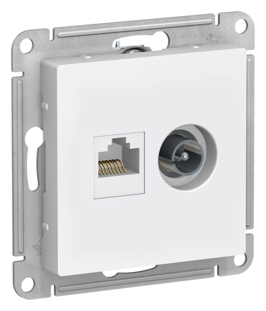 Розетка двойная TV компьютерная Schneider Electric AtlasDesign лотос ATN001389