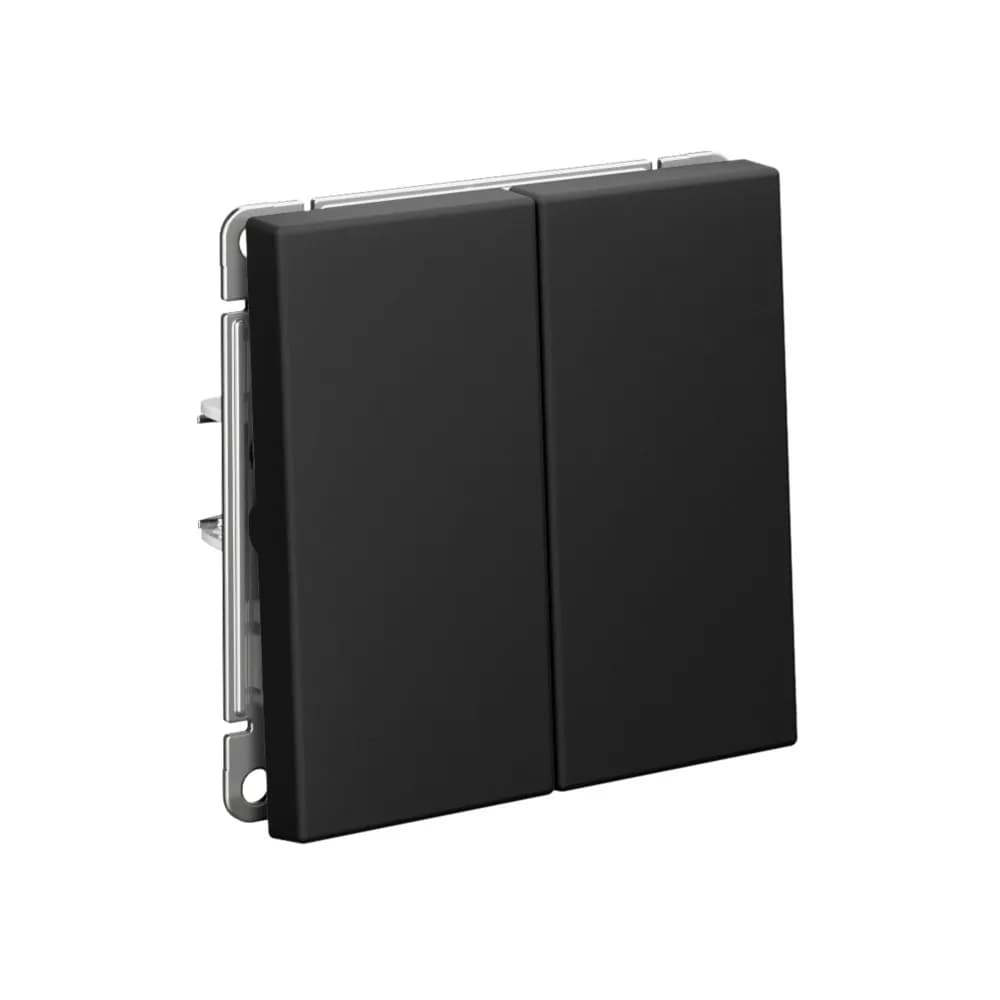 Дизайнерский выключатель двухклавишный Systeme Electric ArtGallery, цвет карбон