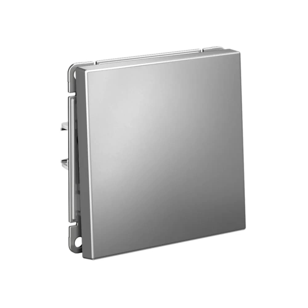 Дизайнерский проходной выключатель одноклавишный Systeme Electric ArtGallery, для управления из двух точек, цвет сталь