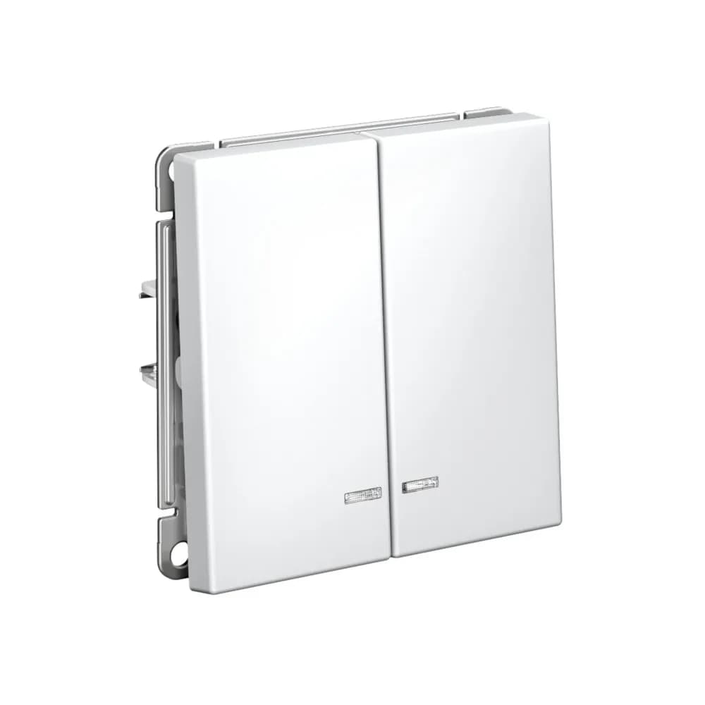 Выключатель двухклавишный с подсветкой Systeme Electric (Schneider) ArtGallery, цвет лотос