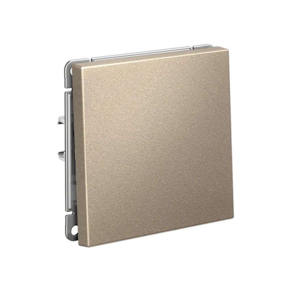 Дизайнерский проходной выключатель одноклавишный Systeme Electric ArtGallery, для управления из двух точек, цвет шампань