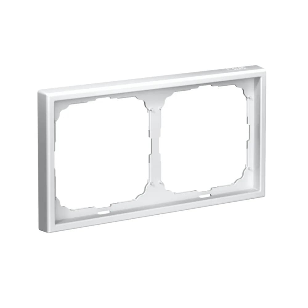 Дизайнерская рамка для двух выключателей или розеток Systeme Electric ArtGallery, белый цвет